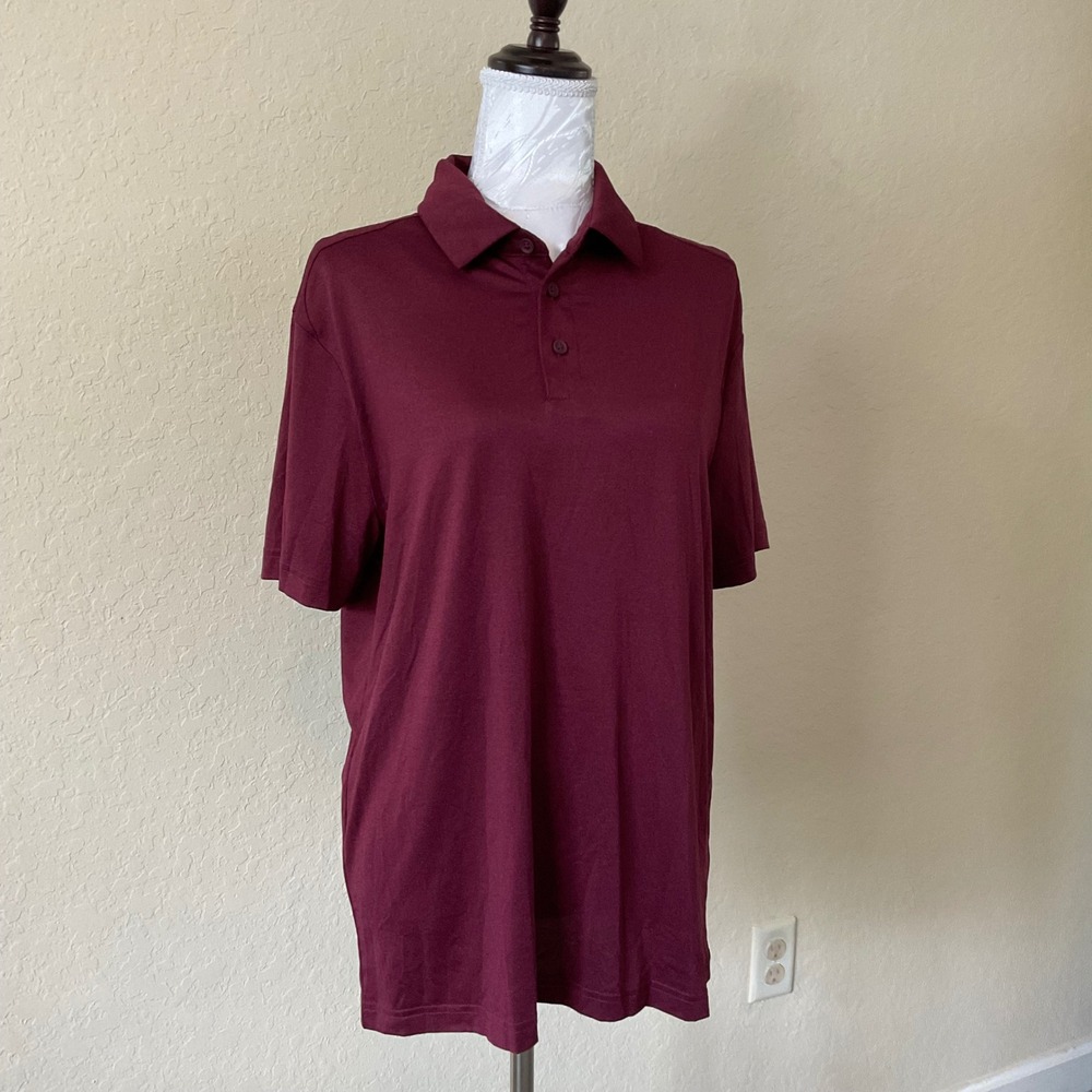 Old Navy CloudMotion Polo Mens M Burgundy Go Dry Active Stretch Golf